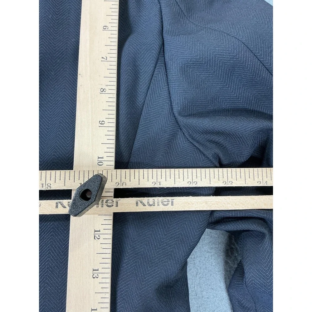 HUGO BOSS Blazer Mens 44 Long Blue Herringbone Wool Tweed Made USA Suit Jacket‎